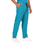 Men Scrub Bottoms Teal Relaxed Fit in Polyester