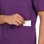 Men Scrub Tops Aubergine Zip Closure in Polyester