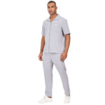 Men Scrub Tops Grey Zip Closure in Polyester