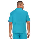 Men Scrub Tops Teal Zip Closure in Polyester