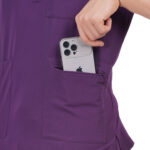 Men Scrub Tops Aubergine Button Closure in Polyester