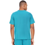 Men Scrub Tops Teal V Neck in Polyester