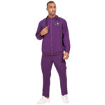 Men Zip Front Scrub Aubergine Jacket