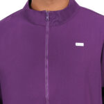 Men Zip Front Scrub Aubergine Jacket