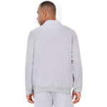 Men Zip Front Scrub Grey Jacket