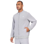 Men Zip Front Scrub Grey Jacket