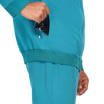 Men Zip Front Scrub Teal Jacket