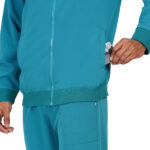 Men Zip Front Scrub Teal Jacket