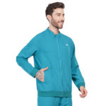 Men Zip Front Teal Scrub Jacket