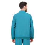 Men Zip Front Scrub Teal Jacket