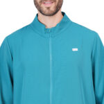 Men Zip Front Scrub Teal Jacket