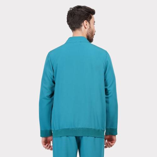 men scrub jacket teal