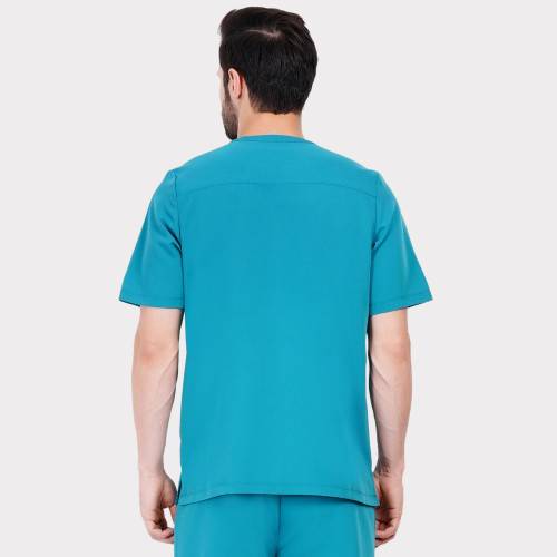 Men scrub jacket teal